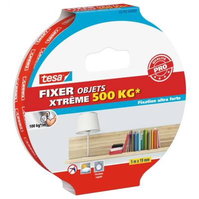 Adhésif Powerbond Xtreme double face ultra fort 5 m x19 mm Jusqu'à 500 kg