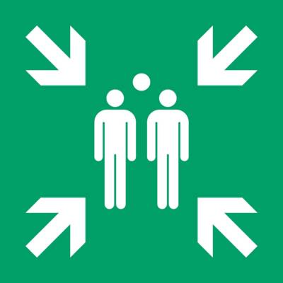 Panneau pictogramme lieu de rassemblement | 200*200 mm