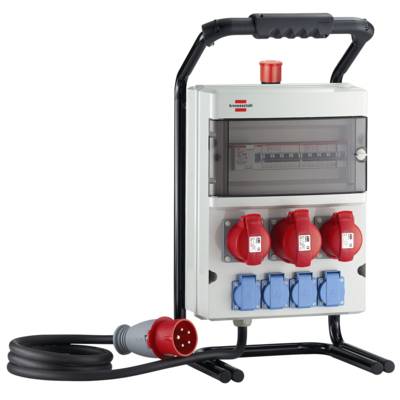 Coffret de chantier tétrapolaire GCC 3T4M/32 et coffret électrique mobile 2m/IP44 - Gedimat