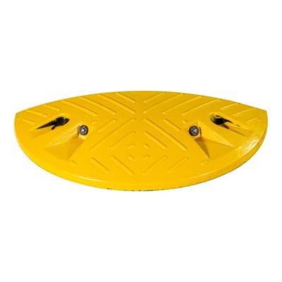 2 éléments modules 1/2 rond de ralentisseur Eco Bump - 215 x 430 m - H 60 mm - Jaune + Noir - NOVAP - 8005061 + 8005078 - Maxoutil