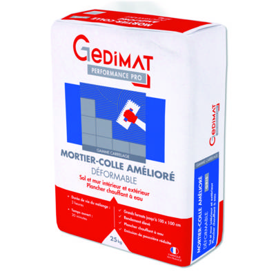 Mortier-colle amélioré déformable C2S1 - sac de 25kg - gris - GEDIMAT PERFORMANCE PRO - Gedimat