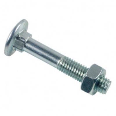 Boulon LENNIE Tête ronde collet carré TRCC - Zingué blanc - Ø6x90 - boite de 100 - BTRCC0609002B