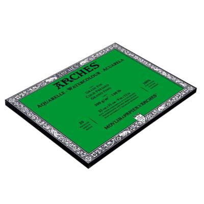 Bloc 20 feuilles 23x31 300g grain fin blanc naturel