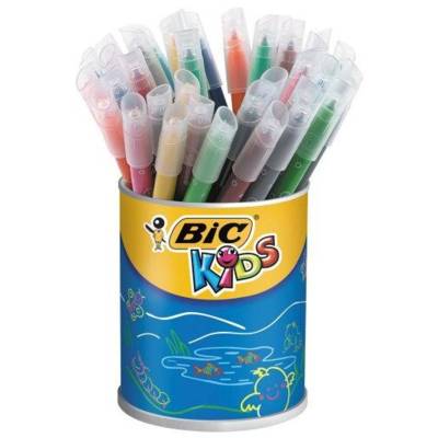 Pot de 36 feutres de coloriage KIDS COULEUR Pte Moy. bloquée 18 couleurs - BIC