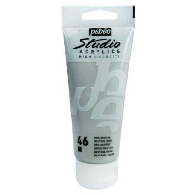 Peinture Studio Acrylique Tube Gris Neutre 100 ml - PÉBÉO