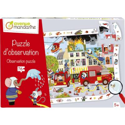 Puzzle d'observation, Pompiers - 76 Pièces