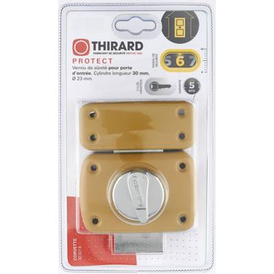 Verrou corvette à bouton et cylindre époxy bronze 3 clés 30mm - Gedimat - THIRARD