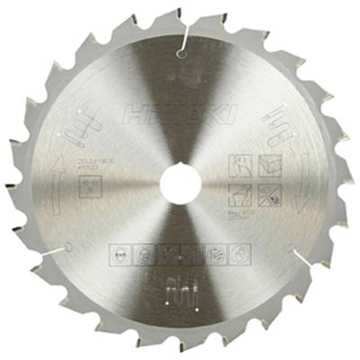 Lame de scie pour bois 255 x 30 x 1,8 mm, 24 dents - 4100023 - HIKOKI