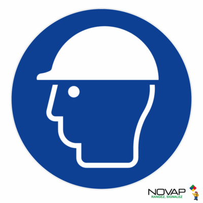 Panneau polystyrène choc Casque de protection obligatoire - Ø 300 mm - NOVAP - 4064277 - Maxoutil
