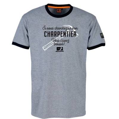 Tee-shirt charpentier gris chiné - Gedimat - TSD CONFECTION