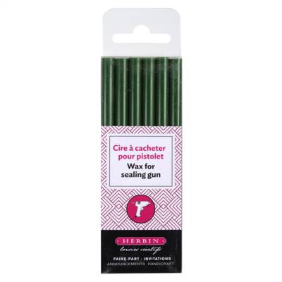 6 Batons de cire pour pistolet - vert foncé - HERBIN