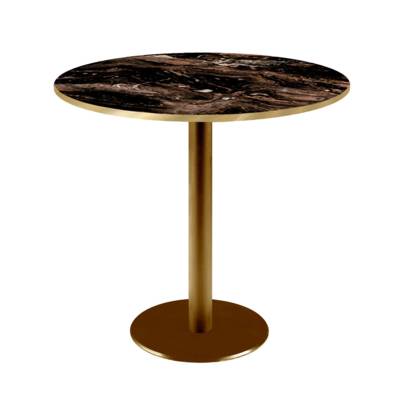 Table pied Doré Ø70cm berbe capuccino chants laiton - intérieur - RestooTab