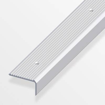 Profilé pour nez de marche rainuré percé en aluminium anodisé argent haut.23mm larg.41mm long.1,00m - Gedimat - ALFER ALUMINIUM