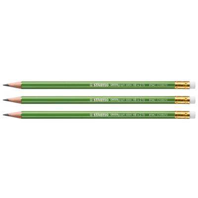 Lot de 3 Crayons Graphite 100% FSC  bout gomme HB