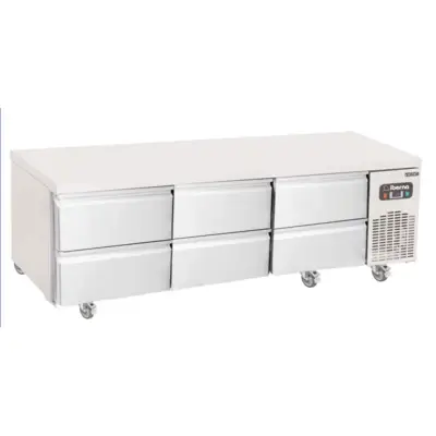 Soubassement réfrigéré 6 tiroirs GN1/1 - UGN3-SH-DZ-6D-W-R290 - Iberna