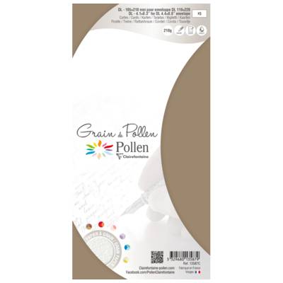 Etui de 5 cartes Grain de Pollen 105x210 ficelle - CLAIREFONTAINE