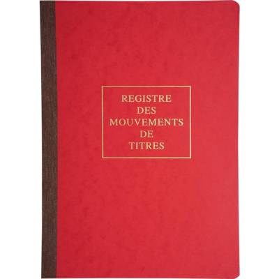 Piqûre registre des mouvements de titres 29,7 x 21 cm vertical 40 pages 5 colonnes