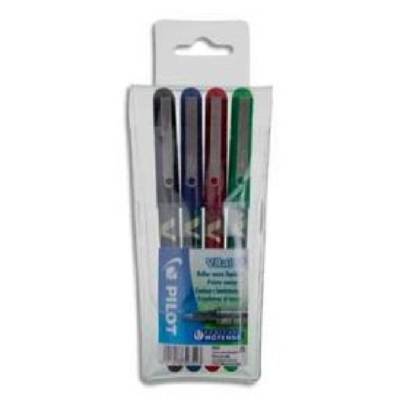 Etui Lot de 4 Stylo Roller VBall VB 5 Pointe Fine Assorti