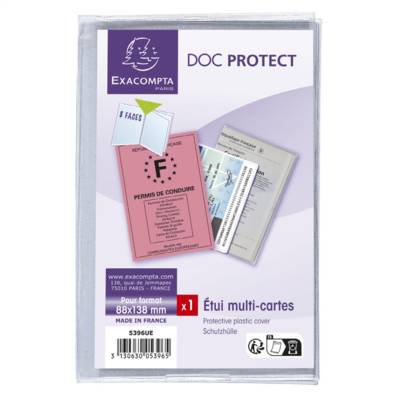 Etui de protection multi-cartes 4 volets PVC lisse 20/100e - Cristal
