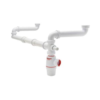 Siphon NÉO AIR pour double vasque - sortie Ø32 mm - Gedimat - WIRQUIN