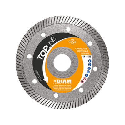 Disque diamant TOP LINE spécial pierre dure Ø125 mm alésage 22.23 mm - Gedimat - DIAM INDUSTRIES