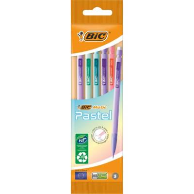 Sachet 5 Porte-Mines Bic MATIC® Corps Pastel 0,7 HB