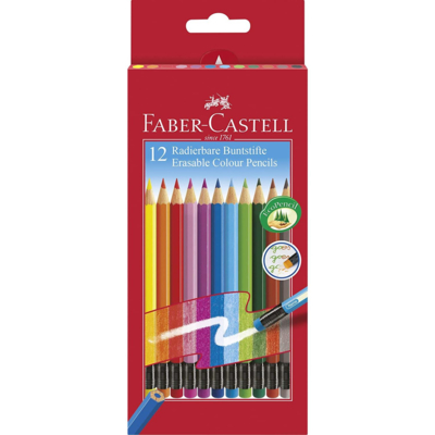 Etui de 12 Crayons de Couleur Effacables Bout Gomme