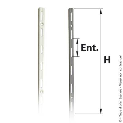 Crémaillère simple blanc entraxe 50mm - Gedimat - AFBAT