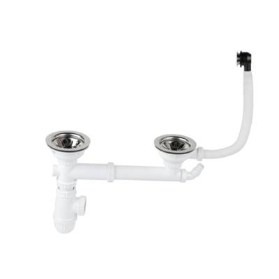 Equipement à bouchon pour évier 2 bacs avec trop plein percé - Gedimat