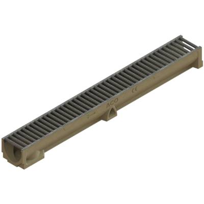 Caniveau ACO SELF 100 avec grille passerelle acier galvanisé - h.95 mm - Gedimat