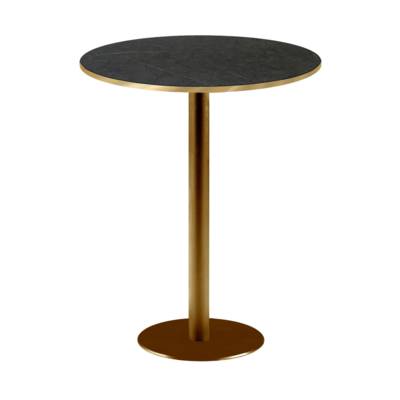 Mange-debout pied Doré Ø60cm marquina chants laiton - intérieur - RestooTab