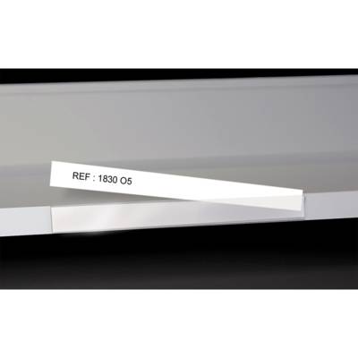 Lot de 5 porte-étiquettes adhésifs à gaine ouverte bristol blanc - L20xH2 cm - Transparent - Mobidecor