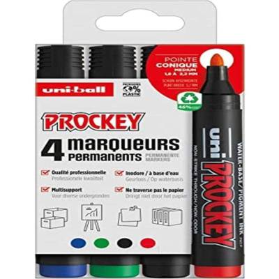 Marqueur permanent PROCKEY PM122/4 PF, étui de 4 - UNI-BALL
