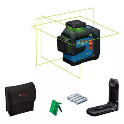 Laser lignes 3 plans GLL 80-33 G Professional + 4 piles 1.5 V LR6 AA - BOSCH - 601065500