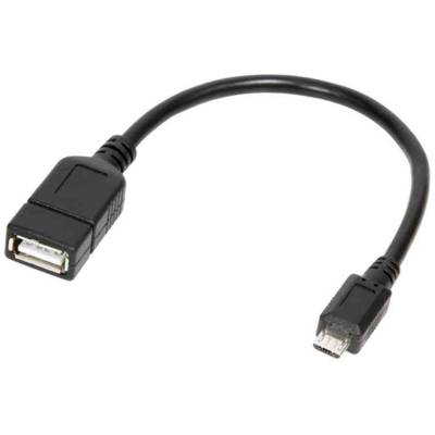 Câble de connexion fiche mâle micro USB fiche femelle USB OTG 0,20 m Noir