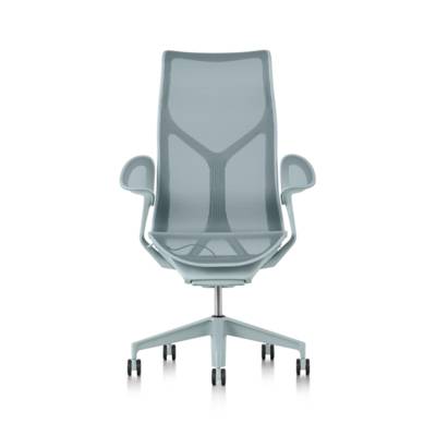 Fauteuil COSM haut dossier glacier Herman MILLER avec accoudoirs Leaf (feuille)