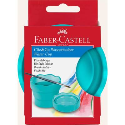 Gobelet CLIC & GO, turquoise - FABER-CASTELL