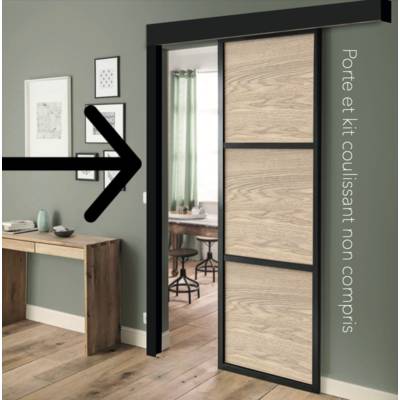 Poteau de finition pour kit coulissant - section 77 x 44 mm - noir - Gedimat