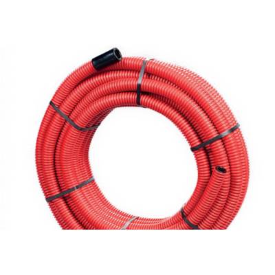 Gaine Janoflex annelée rouge diamètre 50mm couronne de 50 mètres - ELYDAN - 2127 - AURELEC