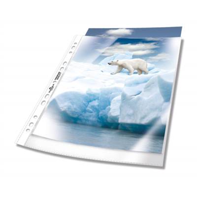 Lot de 100 Pochettes perforées PREMIUM 0,08 mm Grainée Transparent