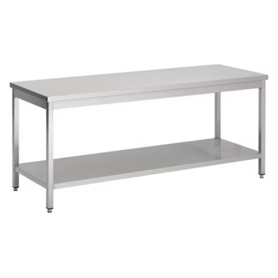 Table inox - Avec étagère basse