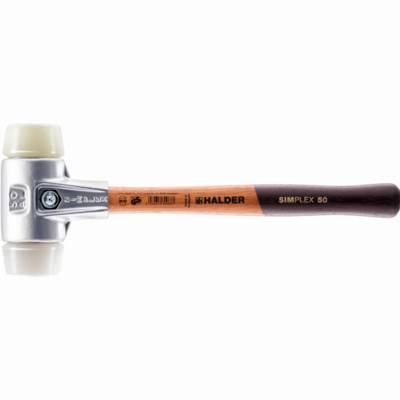 Maillet HALDER SIMPLEX Superplastique / plastique avec boîtier en aluminium et manche en bois - D=60 mm - 3178.060