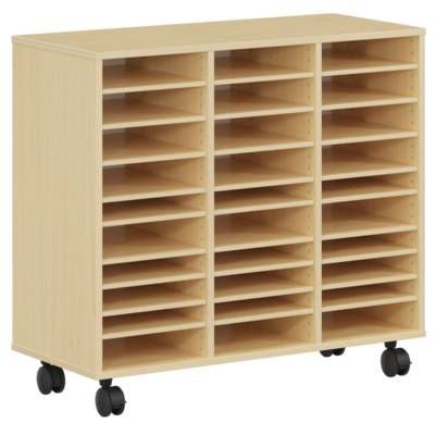 Meuble PICCOLO mobile 30 cases mélaminé - L104,5xP45xH95 cm - Hêtre