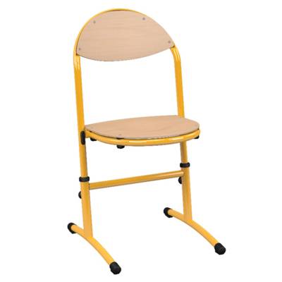 Chaise HÉLIA HR assise et dossier bois Blueprotech® piètement époxy - T3 à T6 - Jaune RAL 1003 - Mobidecor