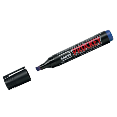 Marqueur PROCKEY PM126 Pointe biseautée large 5,7 mm Bleu - Uni-Ball