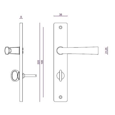 Ensemble FLEX VACHETTE entr.195 mm Chrome satin Condamnation - 206417 - Maxoutil