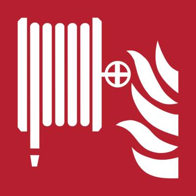 Panneau pictogramme lance d'incendie | 200 x 200 mm