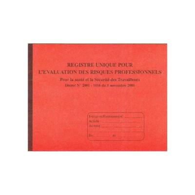 Registre d'évaluation des risques Professionnels 24 x 32 cm 80 pages