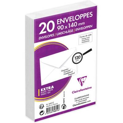 Paquet de 20 enveloppe visite gommée 90x140 120g Blanc