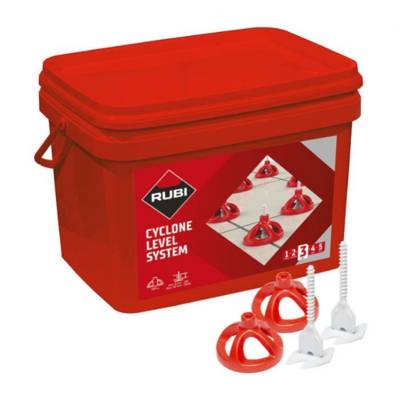 Kit cyclone LEVEL SYSTEM - 1,5 mm - 100 coupelles + 300 brides - Gedimat - RUBI
